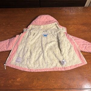 Columbia Pink Quilted Kids Puffer Jacket with Cream Lining